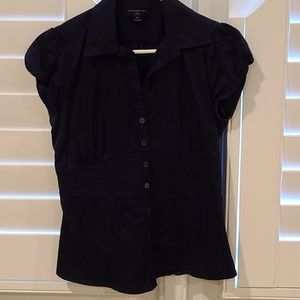 EUC Banana Republic Navy Fitted Short Sleeve Shirt